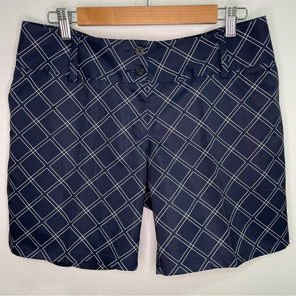Adidas Golf Diamond Patterned Performance Shorts … - image 1